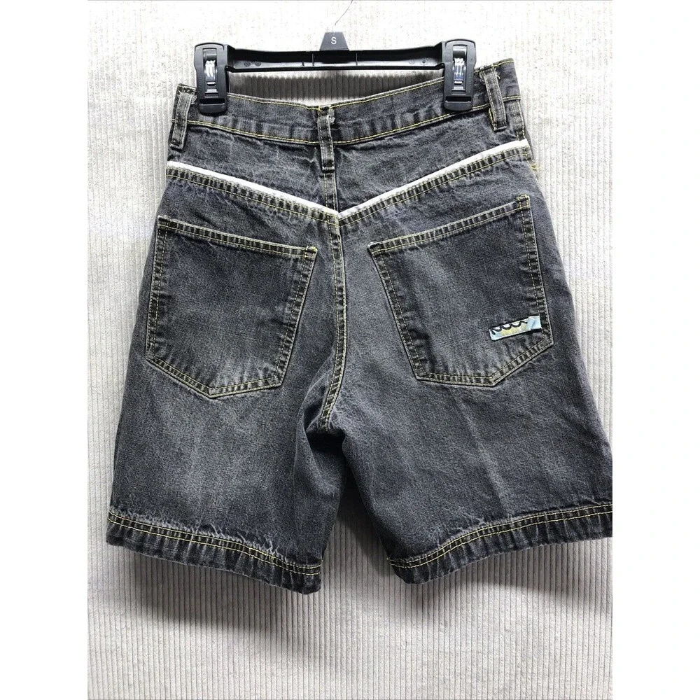 Mecca Boys Denim Bermuda Shorts Size 8  Gray Black Embellished